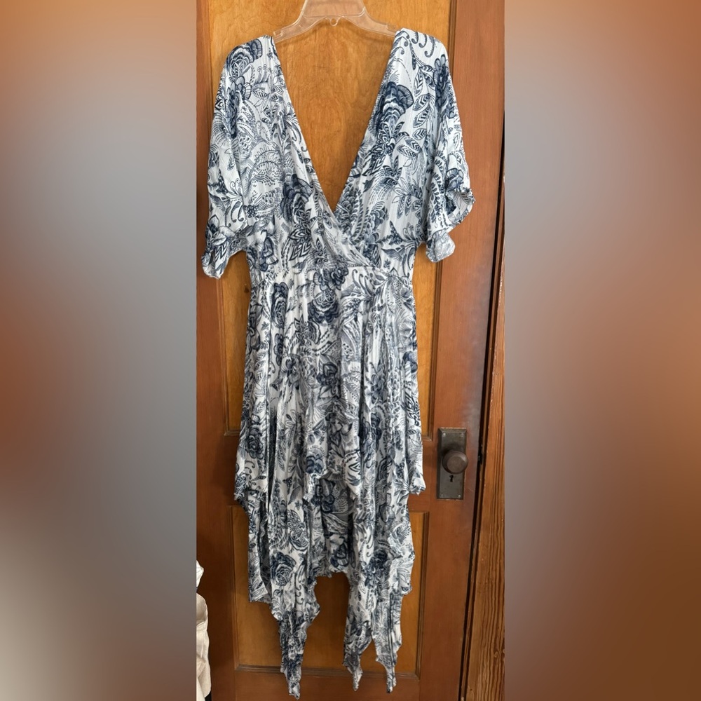 Lovestitch Blue and White Asymmetrical Dress